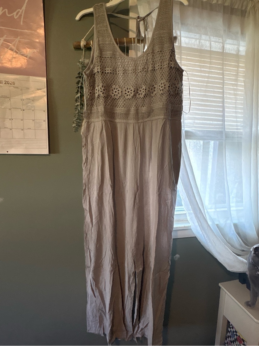 Sleeveless Crochet Bodice Jumpsuit